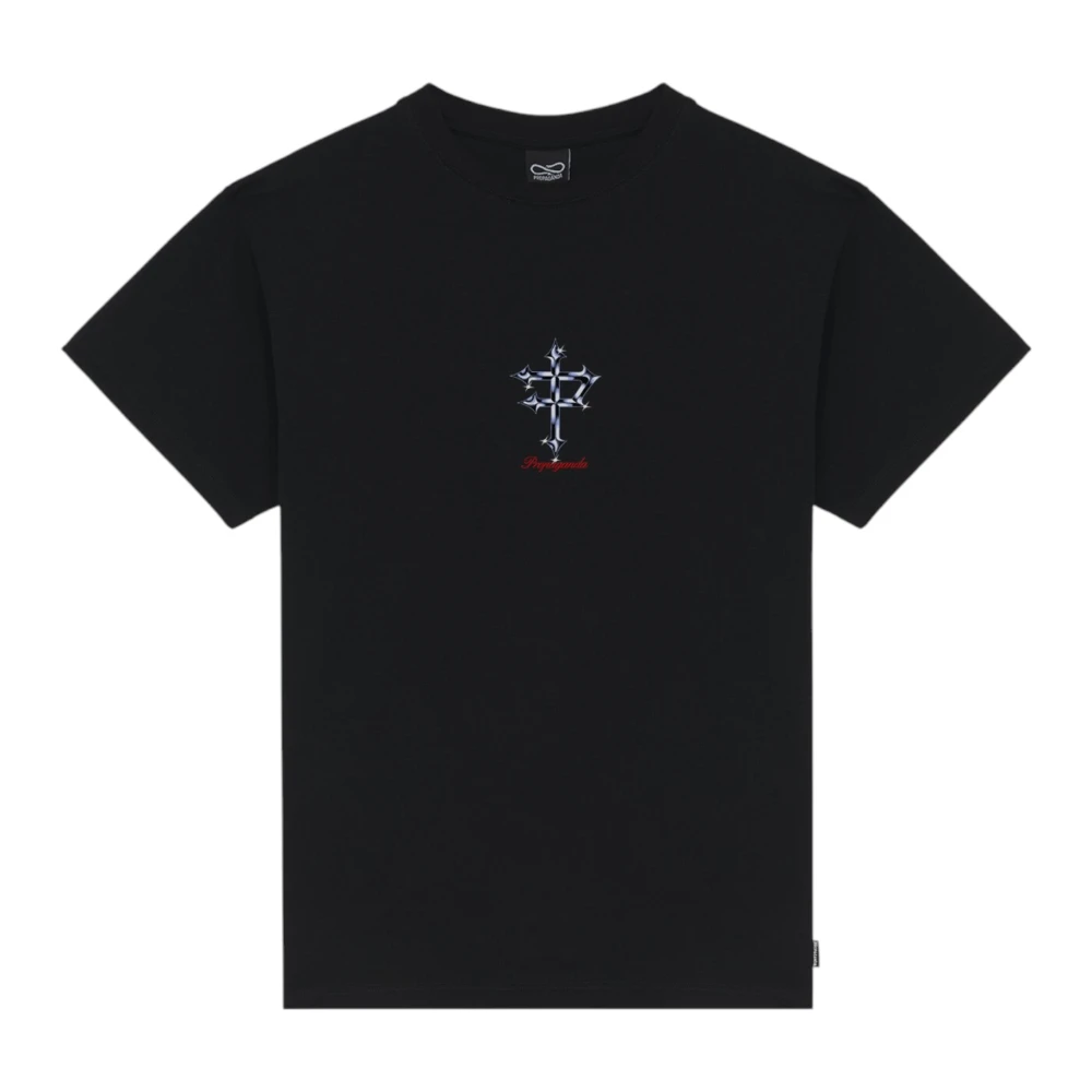 Propaganda Katoenen Capital Tee Korte Mouw T-shirt Black Heren