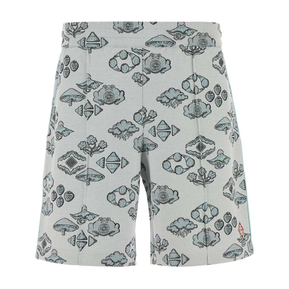 Casablanca Men's Multicolor Embroidered Stretch Jacquard Bermuda Shorts - Casual Shorts - L - Shorts