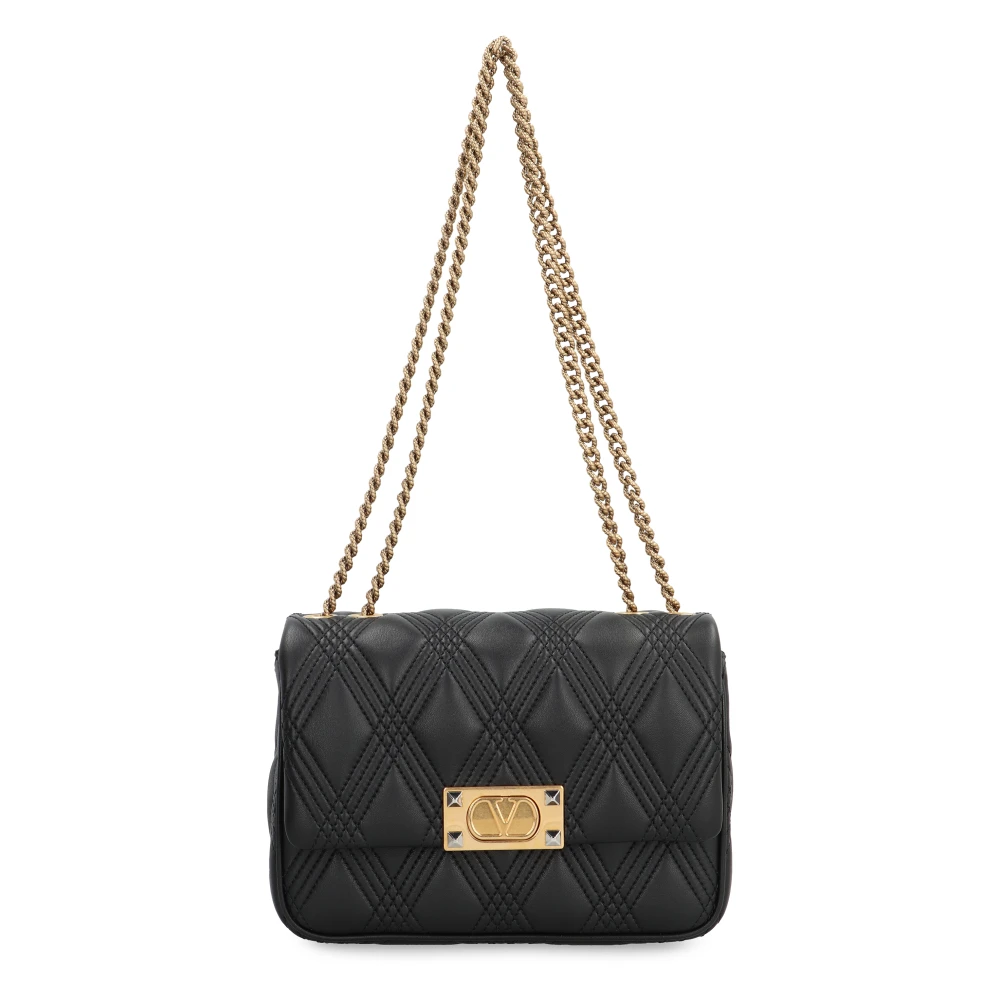 Valentino Quiltie Leren Schoudertas Black Dames