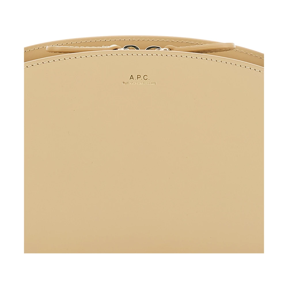 A.p.c. Beige Schoudertas met Logo Belettering Beige Dames