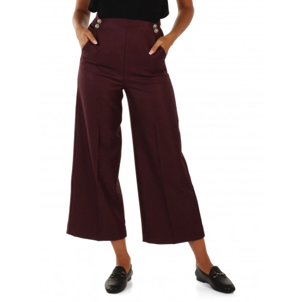 Emme DI Marella Leather Trousers Red Dames