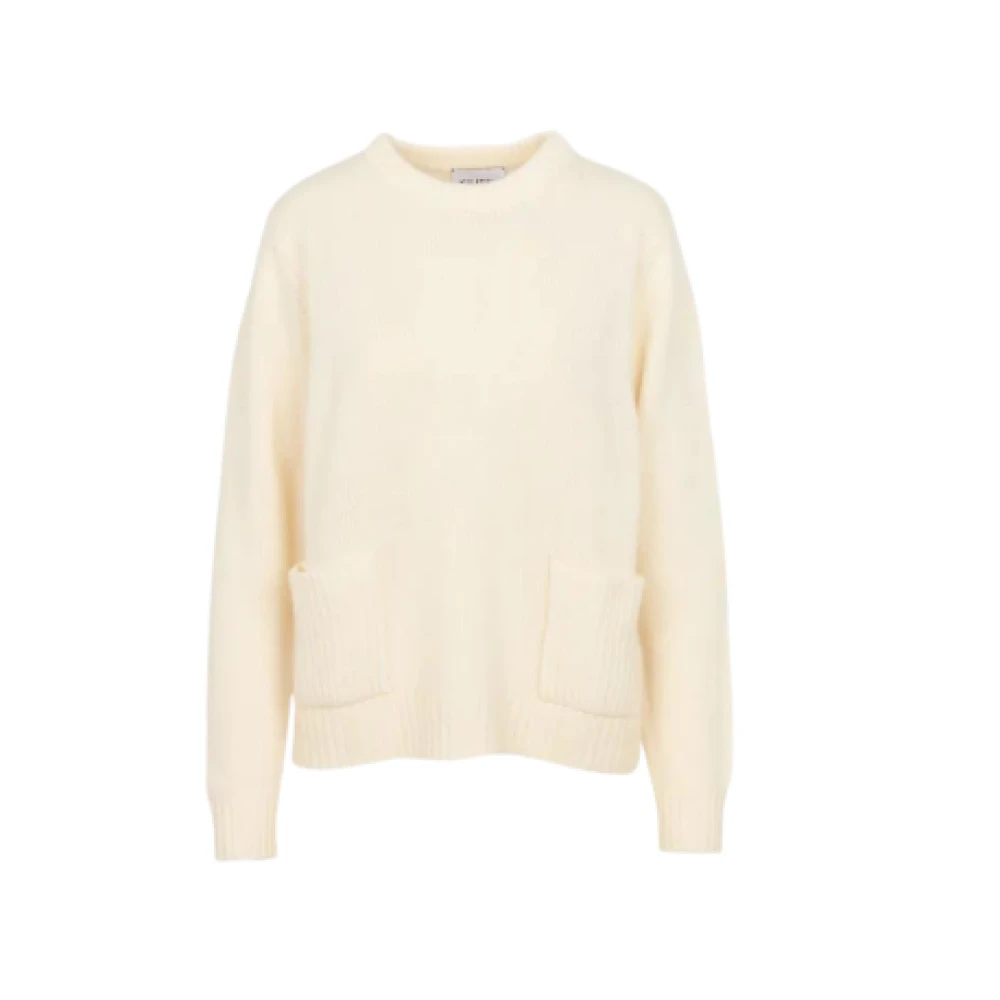 Kujten Kasjmier Gebreide Trui in Off-White Beige Dames