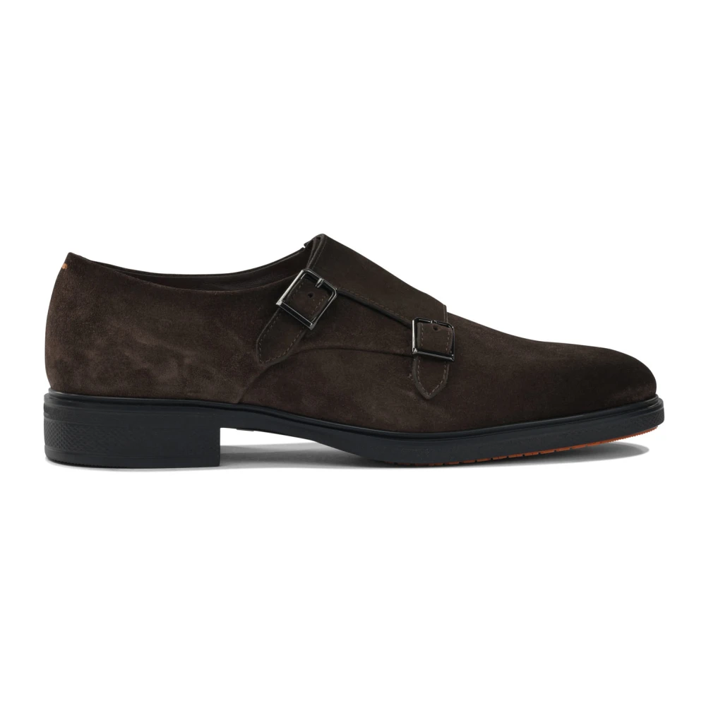 Santoni Men's Brown Suede Loafer Shoes