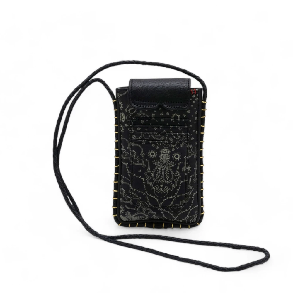 Claris Virot Emile Leren Brillenkoker Bandana Print Black Dames