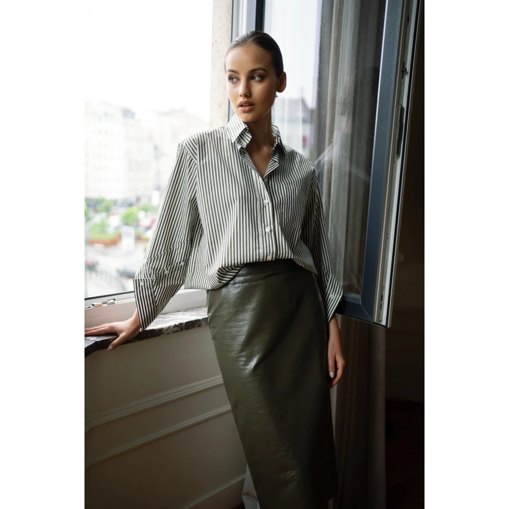 March23 Rok midi met bloemenprint Green Dames