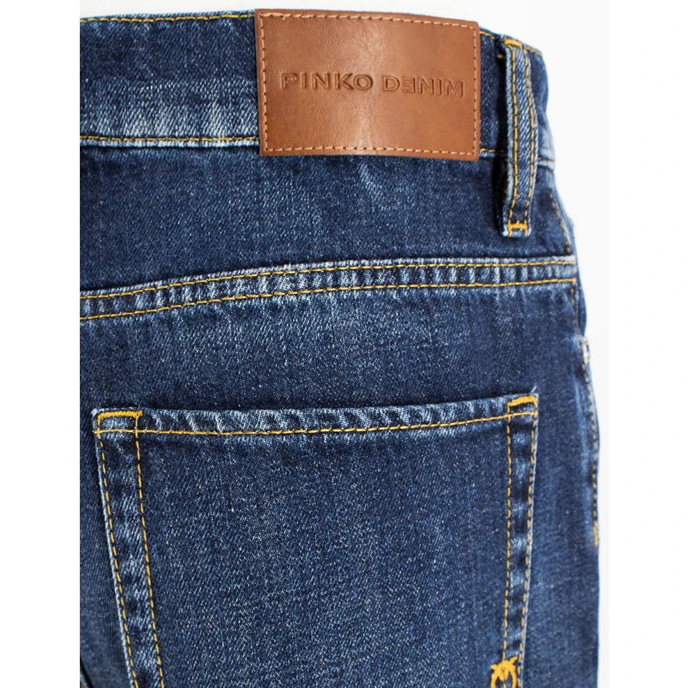 pinko Vintage Wide Leg High Waist Jeans Blue Dames