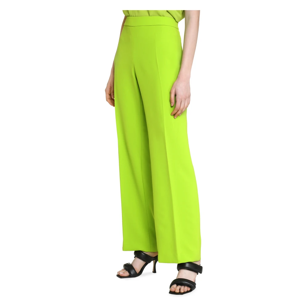 Clips Broek met Hoge Taille en Elastische Tailleband Green Dames