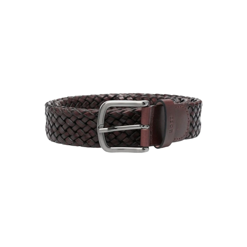 Boss Stijlvolle lederen riem Brown Heren