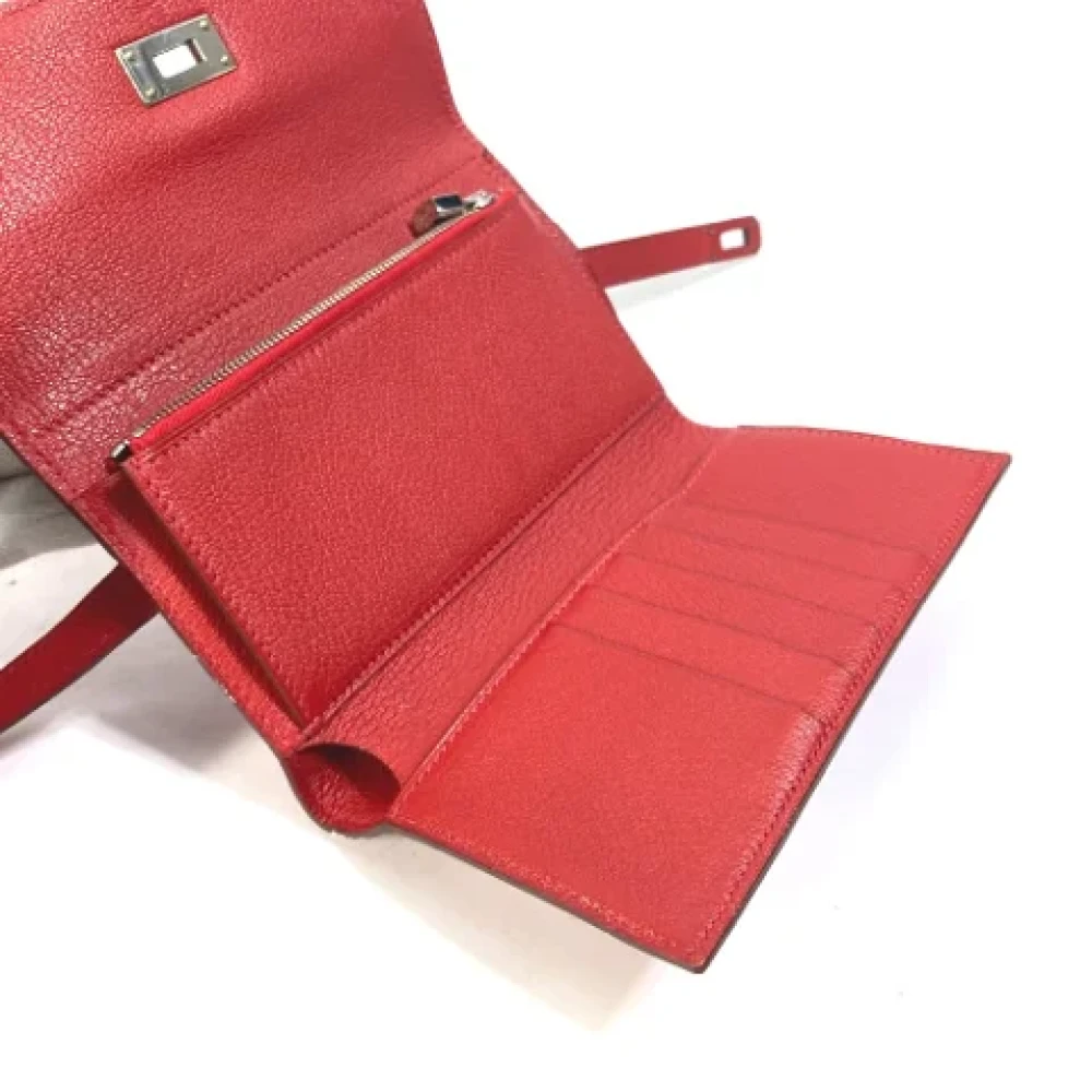 Hermès Vintage Pre-owned Leather wallets Red Dames