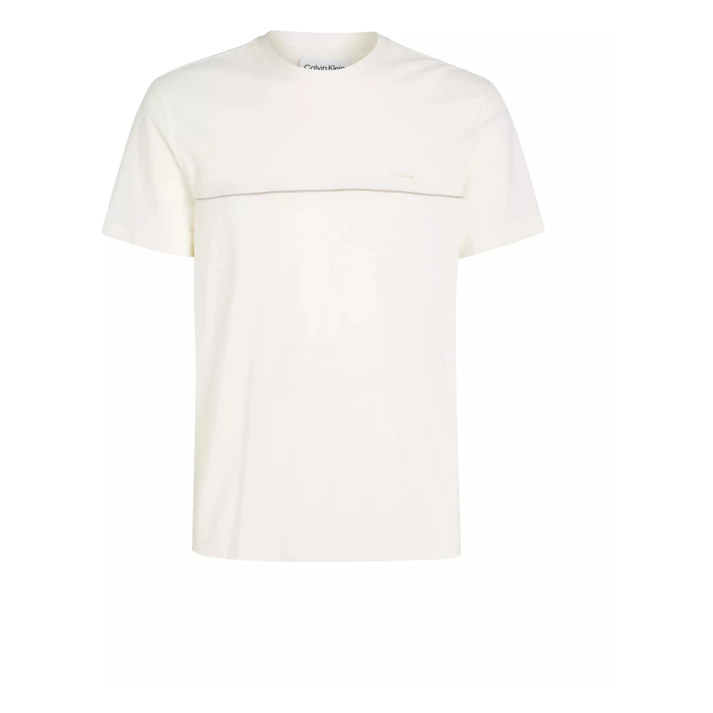 Calvin Klein Moderne Textuur Mix T-shirt White Heren