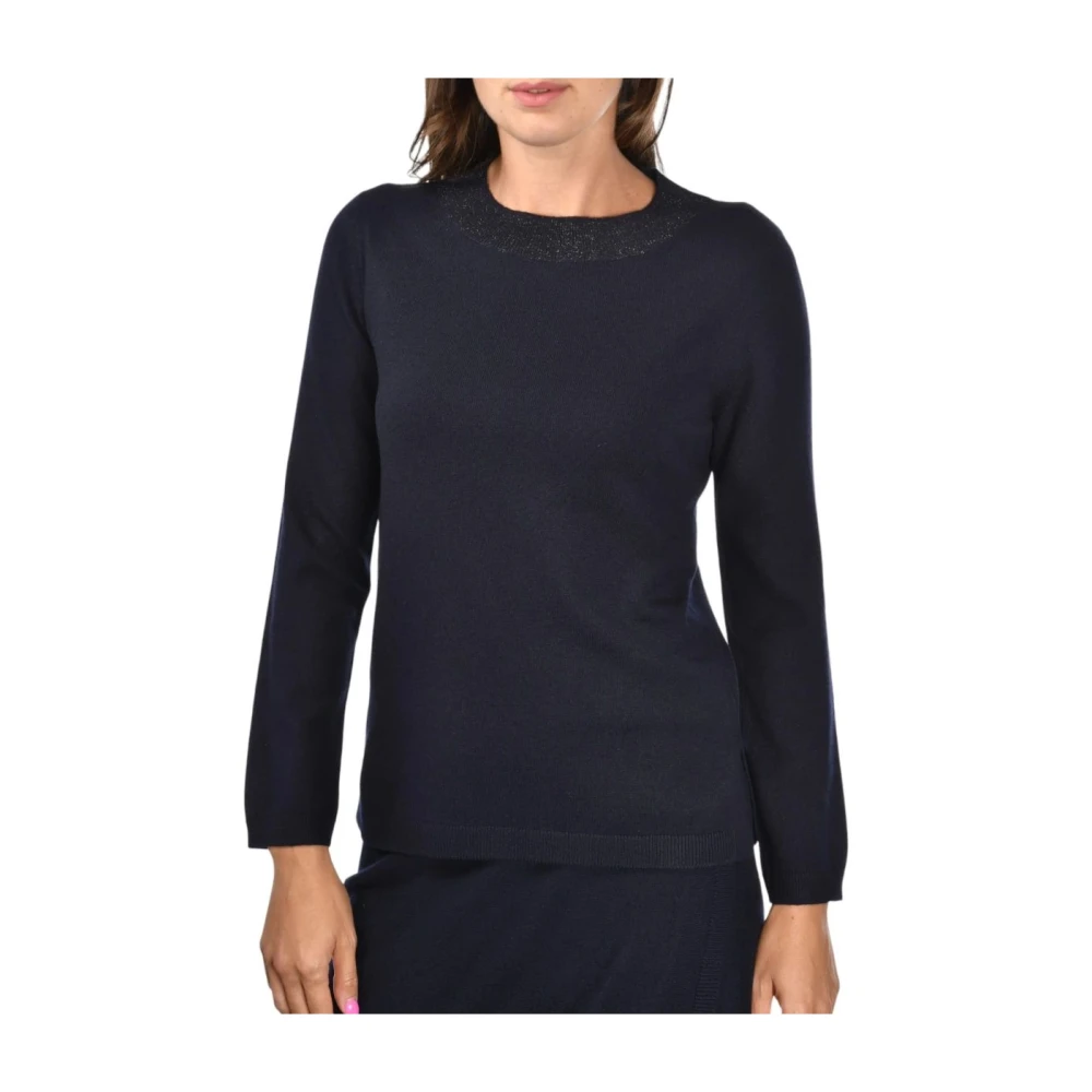 Gran Sasso Kasjmier Lurex Trui Blue Dames