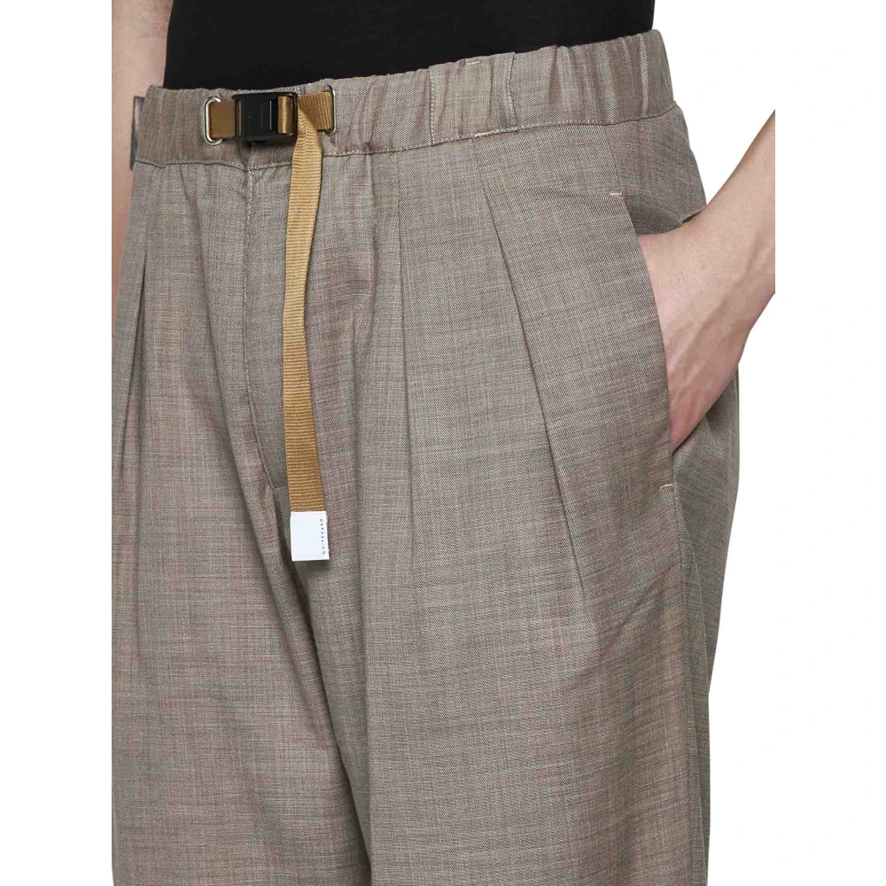 White Sand Beige Elastische Taille Broek Beige Heren
