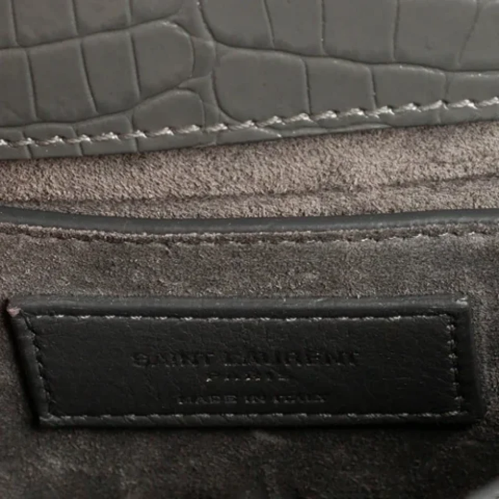 Yves Saint Laurent Vintage Pre-owned Leather shoulder-bags Gray Dames