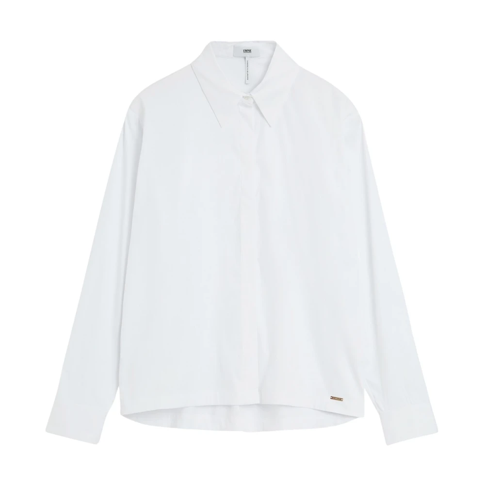 CINQUE Minimalistische Blouse met Kent Kraag White Dames