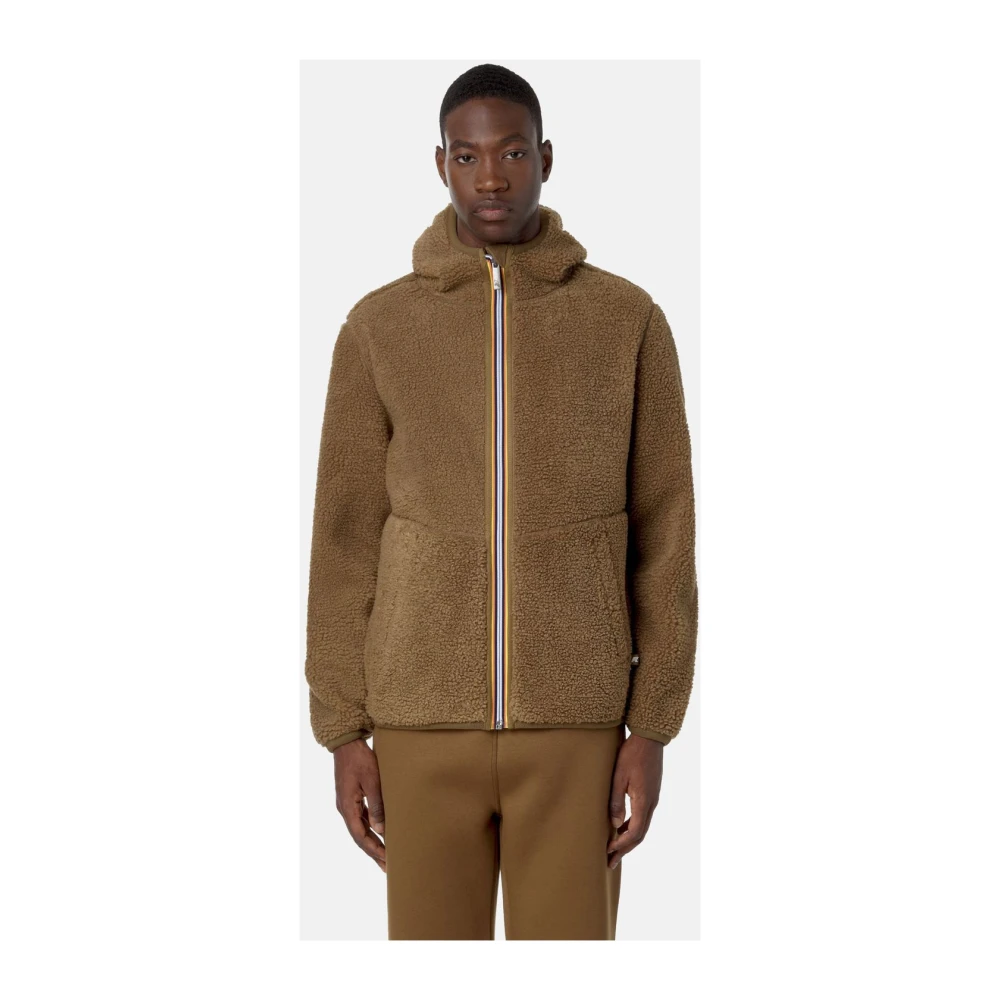 K-way Stijlvolle hoodie voor mannen Brown Heren