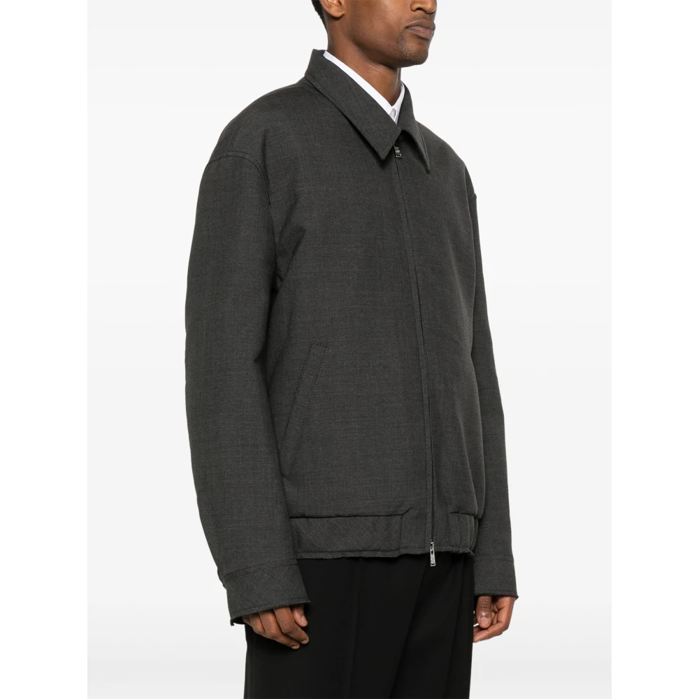 Lanvin Antraciet Wol Zip-Up Jas Gray Heren