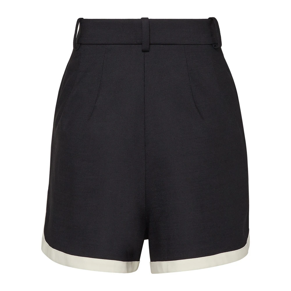 MVP wardrobe Zachte wolblend tweekleurige shorts Black Dames