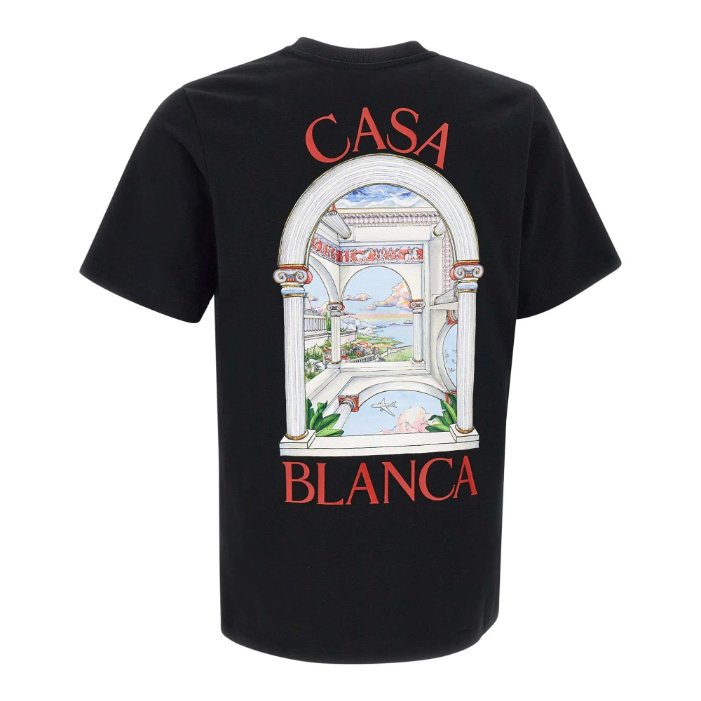 Casablanca Zwarte Katoenen T-shirt met Logoprint Black Heren