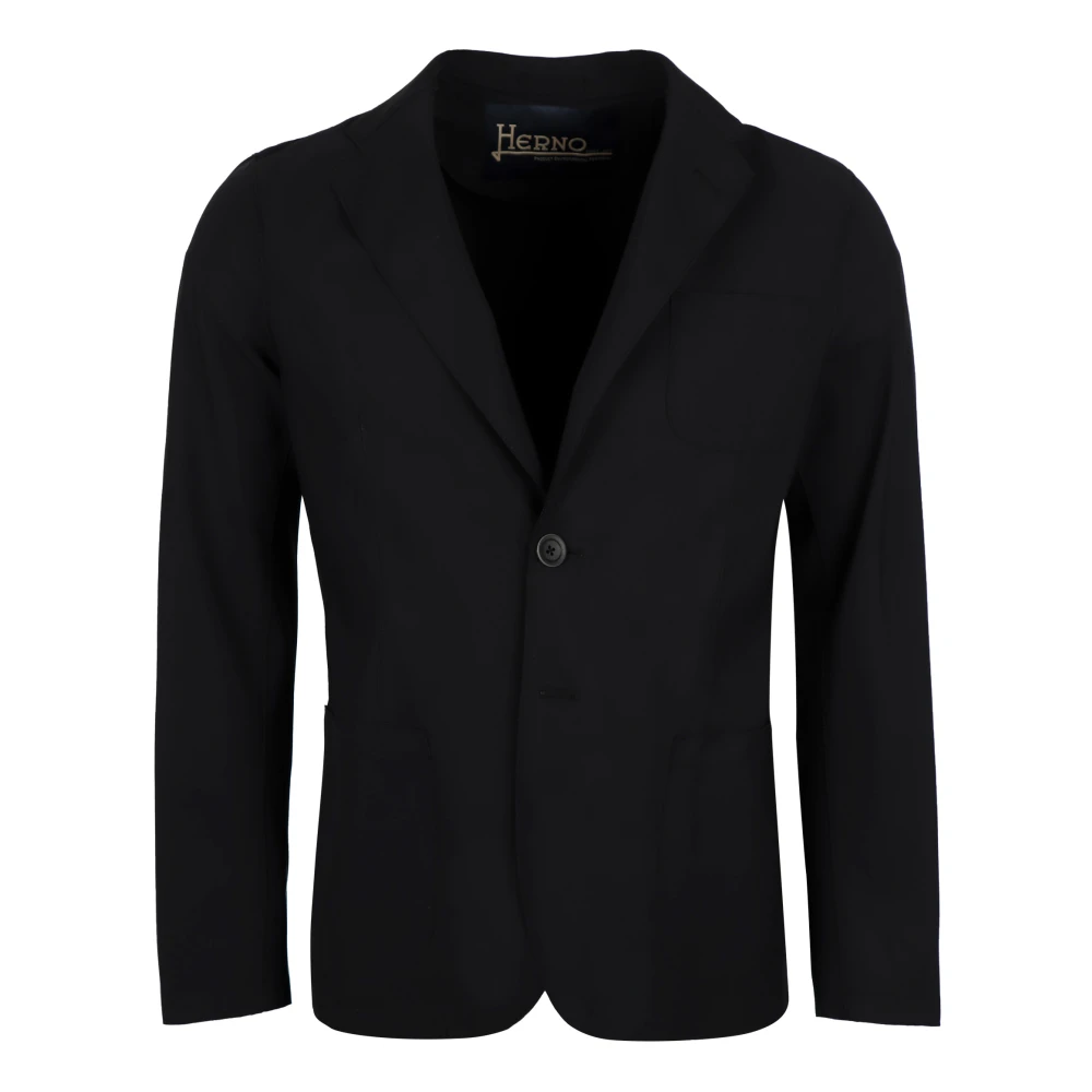 Herno Klassieke Blazer met Reverskraag Black Heren