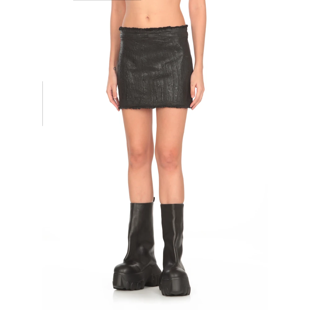 Rick Owens Cotton Miniskirt Black Dames