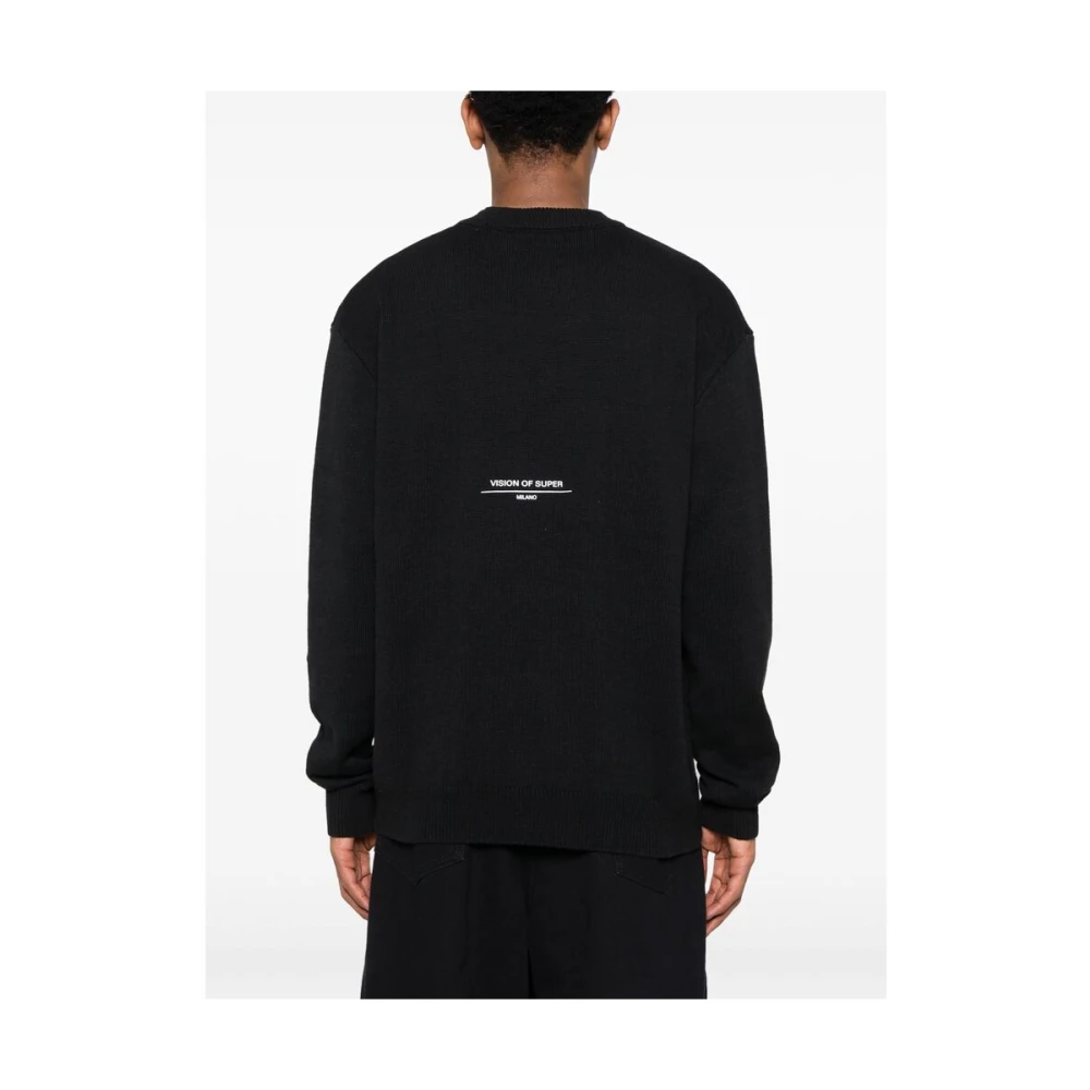 Vision OF Super Zwarte Sweatshirt met Vlam Logo Black Heren