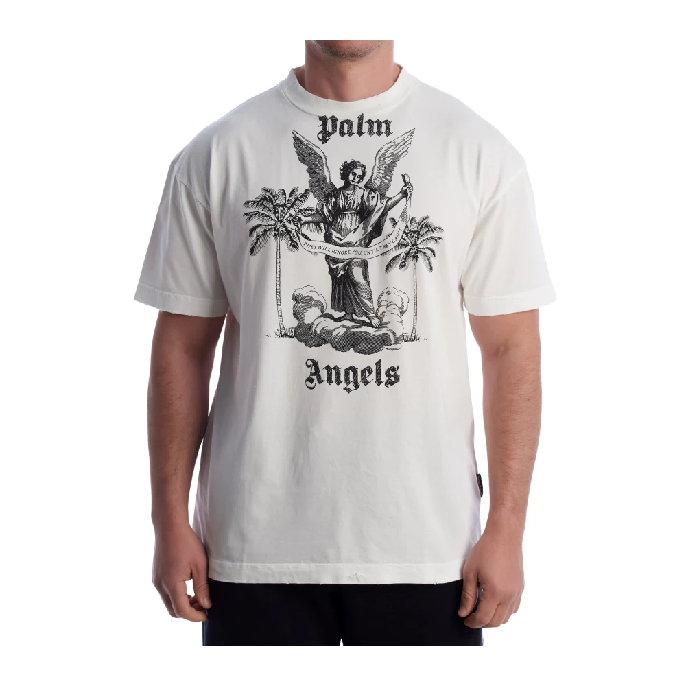 Palm Angels Uomo Bianco - University T-Shirt - Tops - M