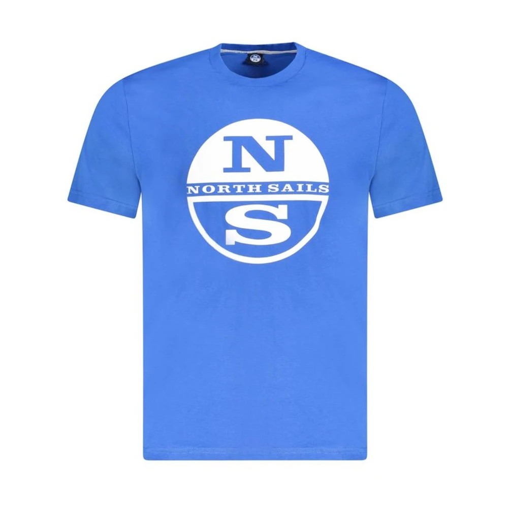 North Sails Blauw Katoenen Grafisch T-Shirt Mannen Blue Heren