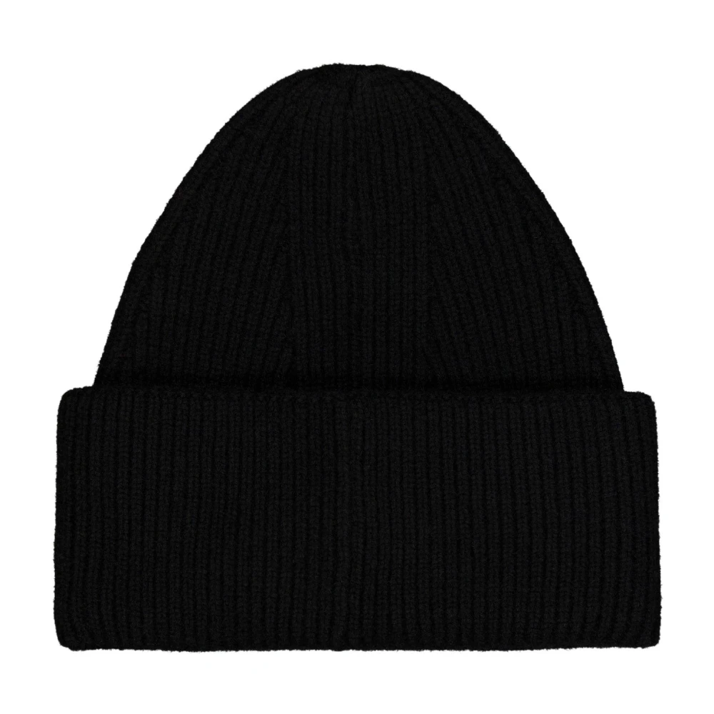 Laneus Kashmir Ribbstickad Beanie Mössa Black, Unisex