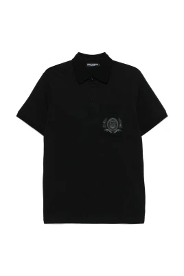 Svarta Button-Front T-shirts och Polos