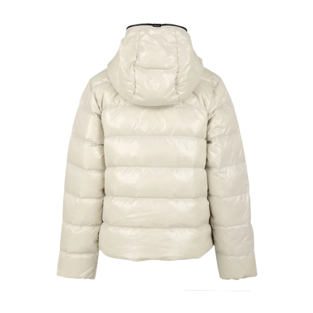 duvetica Hooded Jacket met Horizontale Quilting Beige Dames