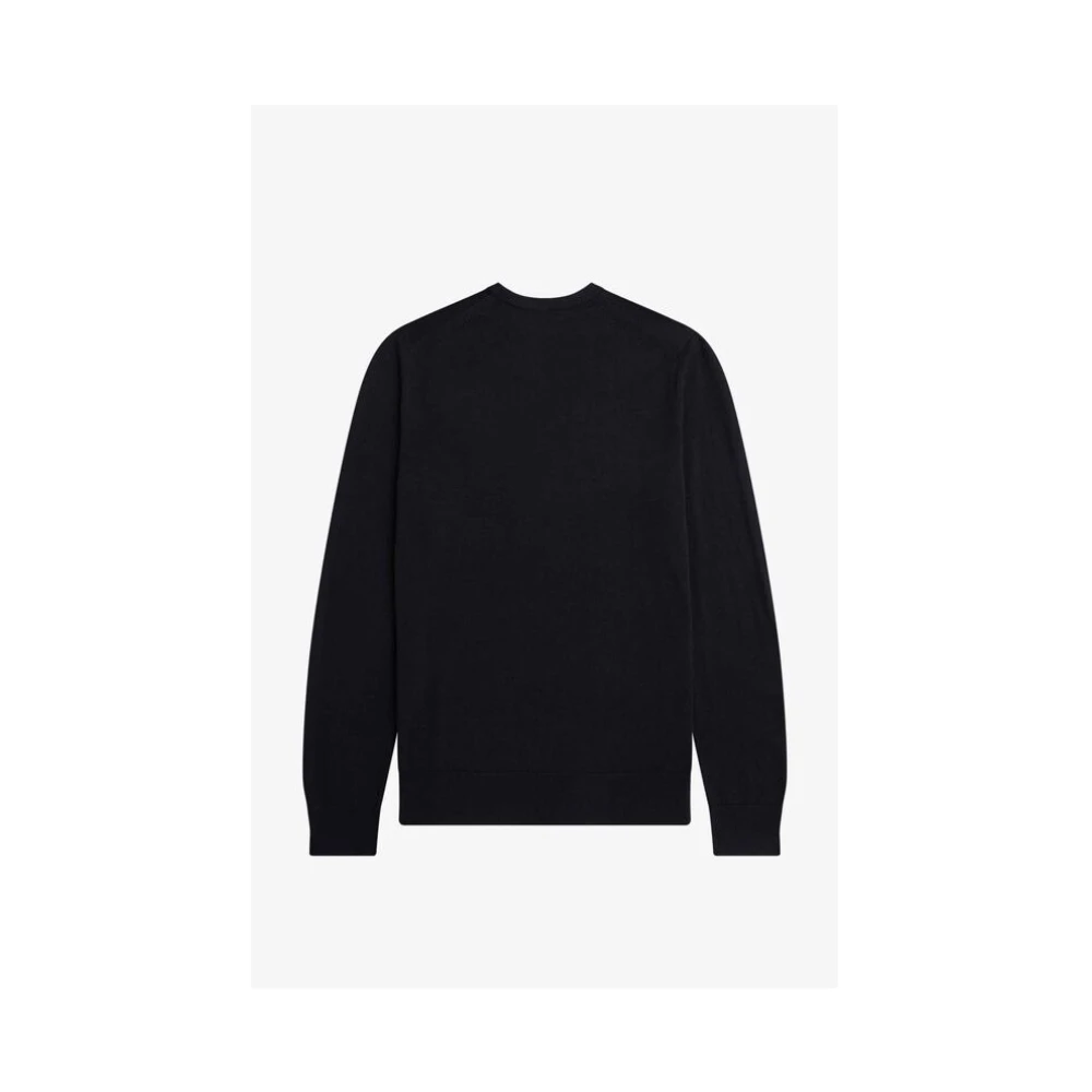 Fred Perry Merino Wol Katoen Trui Blue Heren