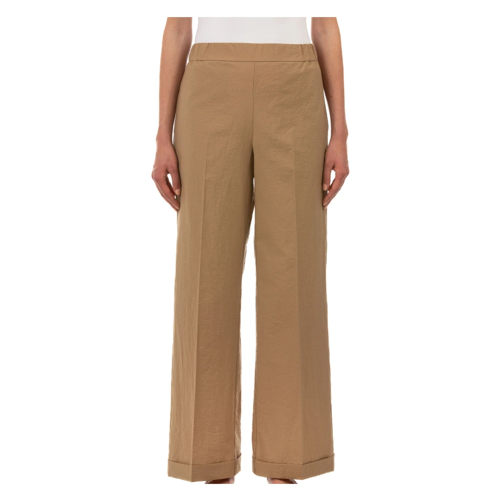 Le Tricot Perugia Omgeslagen Kameelbroek Brown Dames