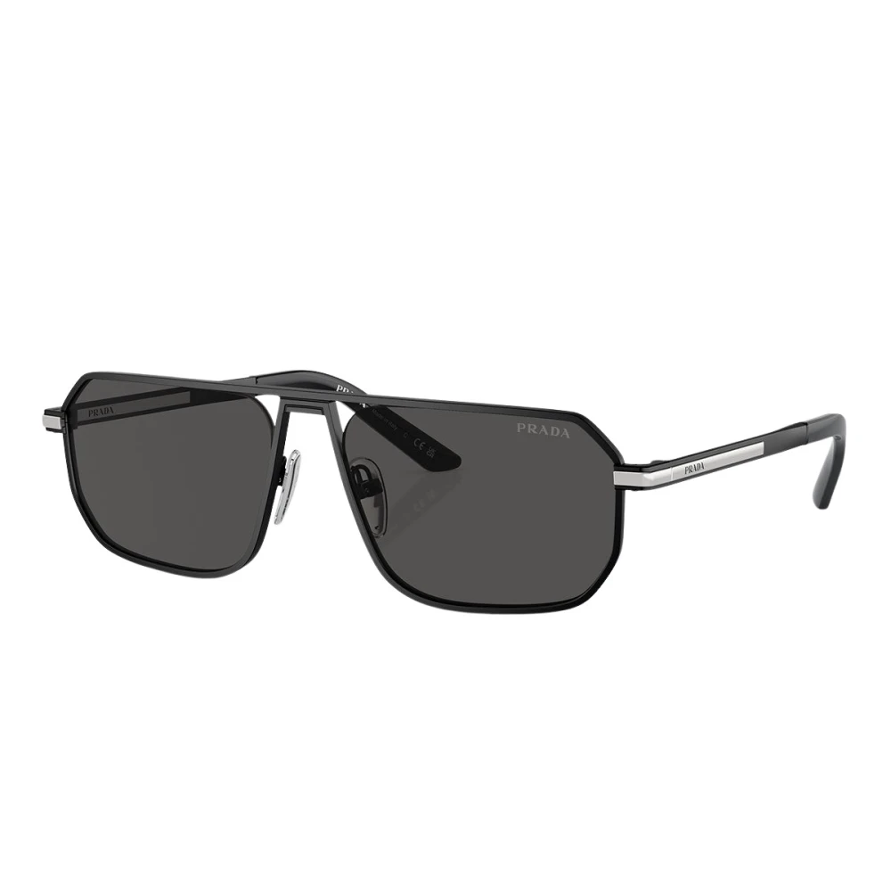 Prada Men's Black/Grey Pr A53s 1Bo5s0 Man Sunglasses Metal Pillow Normal - Image 3