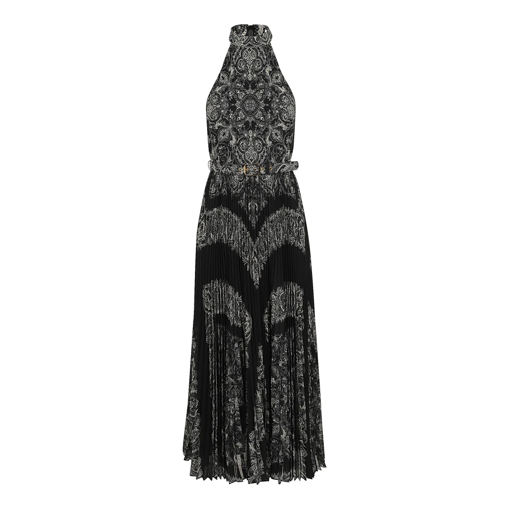 Zimmermann Paisley Halter Picknick Jurk Black Dames