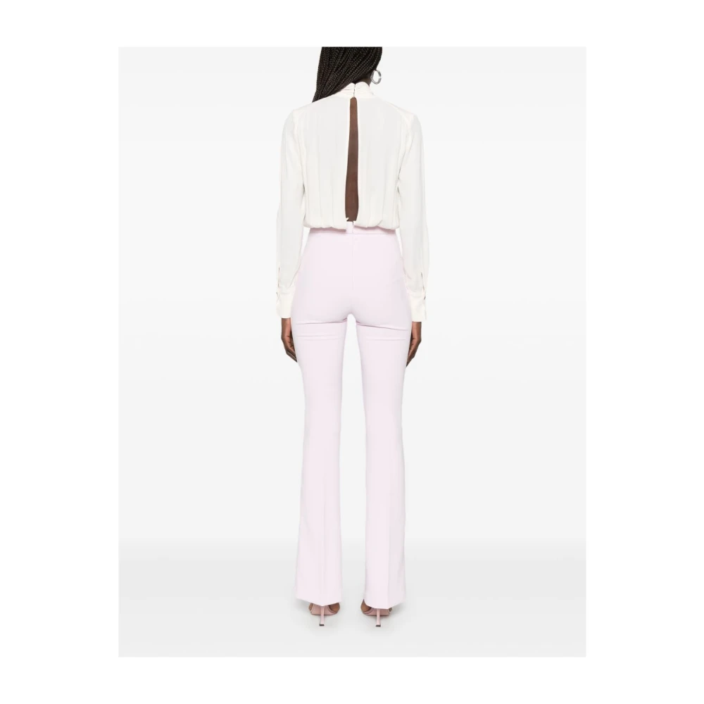Elisabetta Franchi Witte en roze elegante broek White Dames