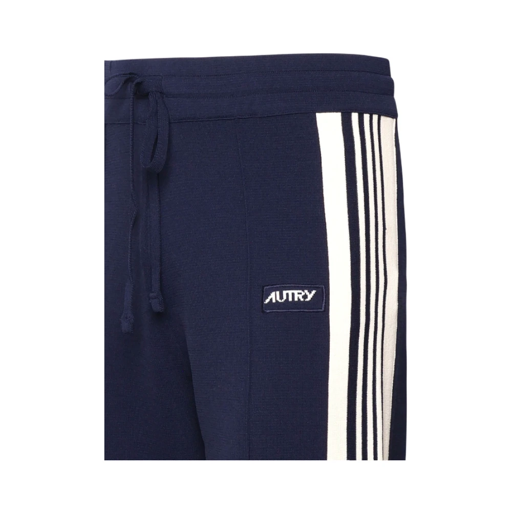 Autry Sportieve Blauwe Gestreepte Zijbroek Blue Heren