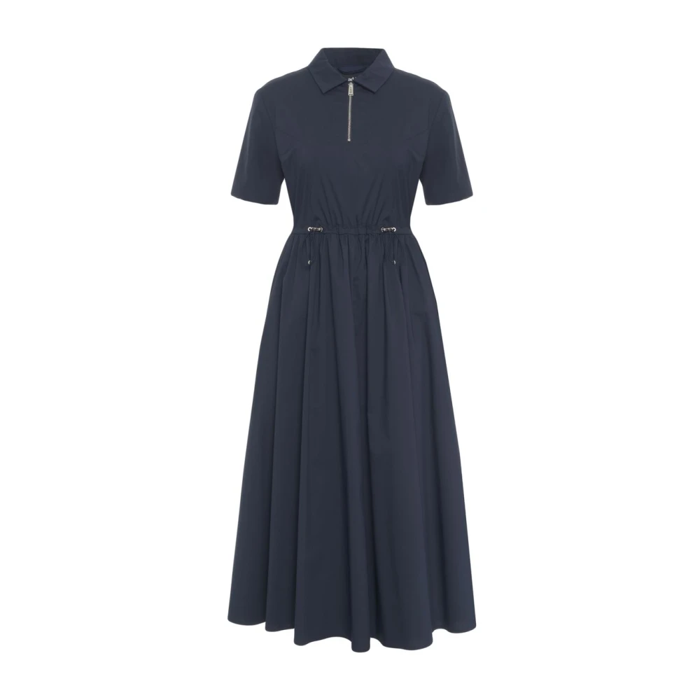 Add Blauwe Midi Jurk met Koord in de Taille Blue Dames