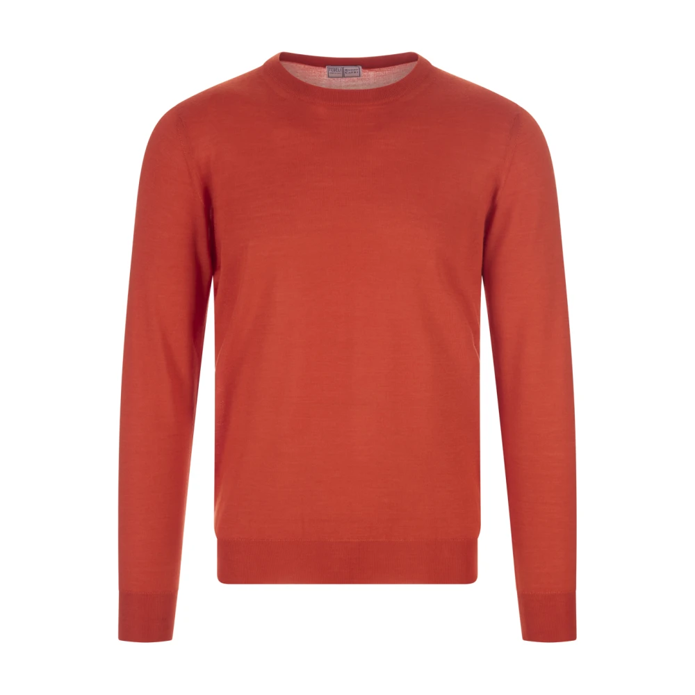 Fedeli Round-neck Knitwear Orange Heren