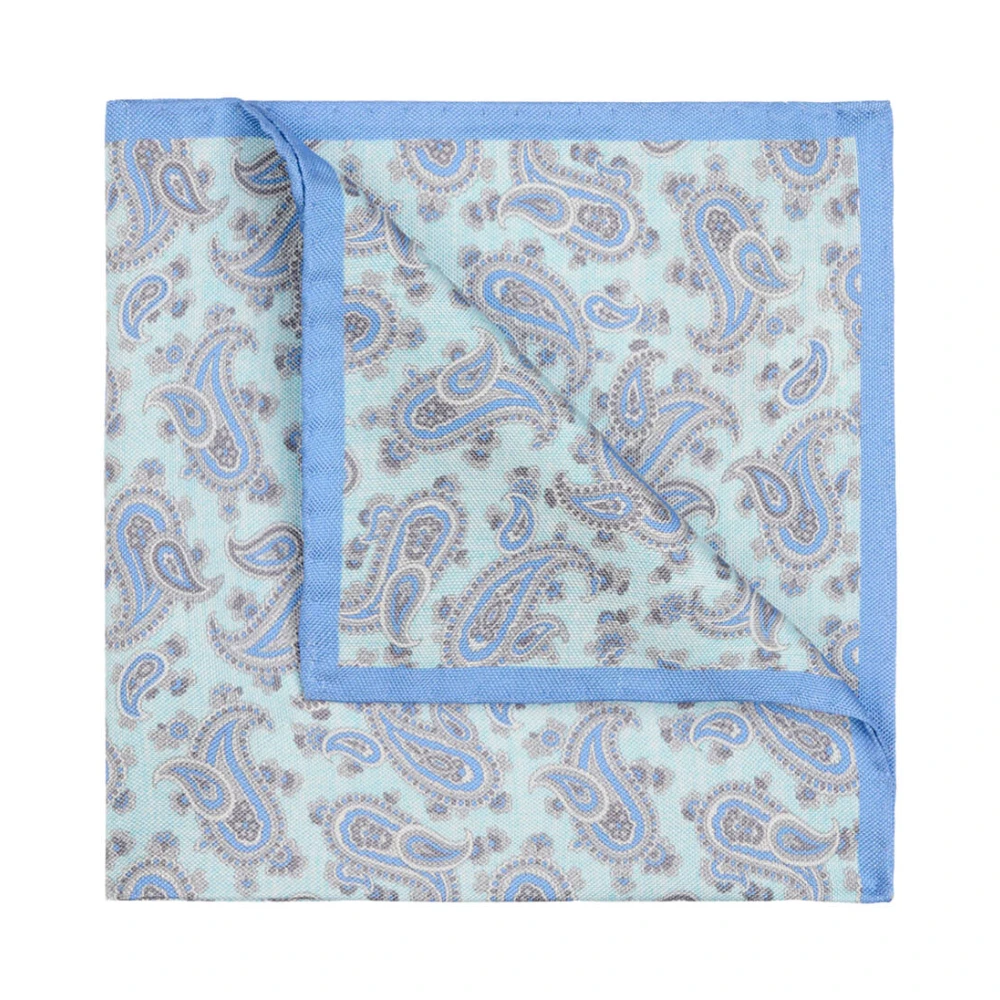 Profuomo Zijden Dubbele Print Aqua Accessoire Blue Dames