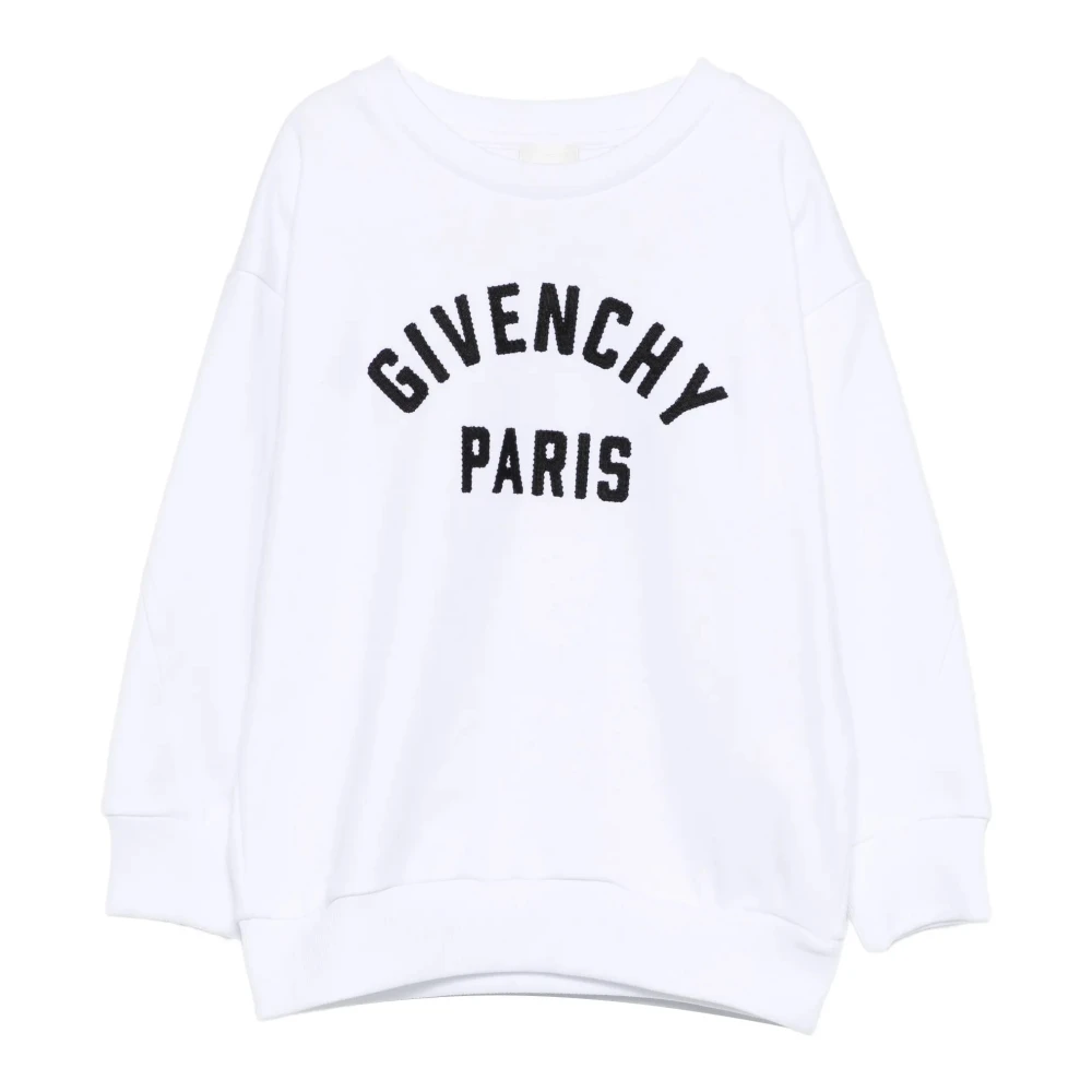 Givenchy Boys White Kids Sweatshirts, 5 Y, Paris Gros Grain Patch Jumper