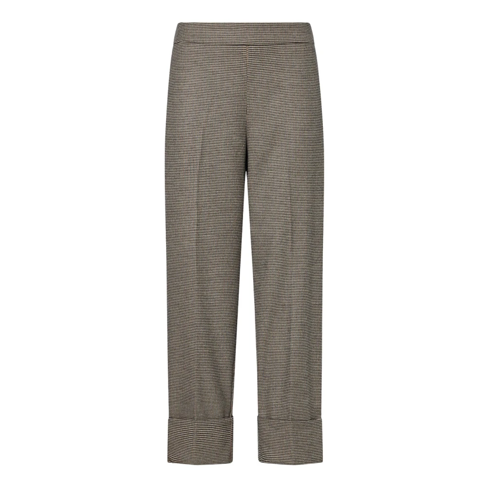 LIU JO - Pantaloni pied de poule marroni e beige - Donna - Taglia 46 - Immagine 2