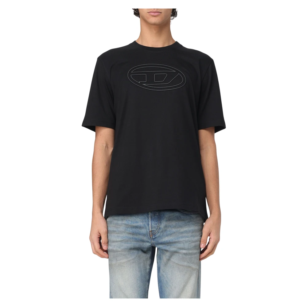 Diesel Men's Black Adjustable Big Oval T-Shirt