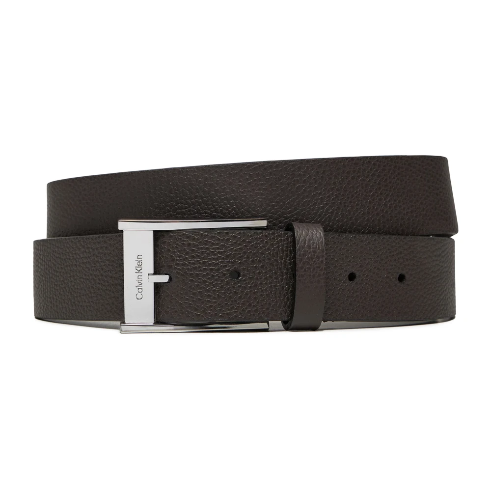 Calvin Klein Stijlvol Leren Riem Herfst Winter Collectie Brown Heren