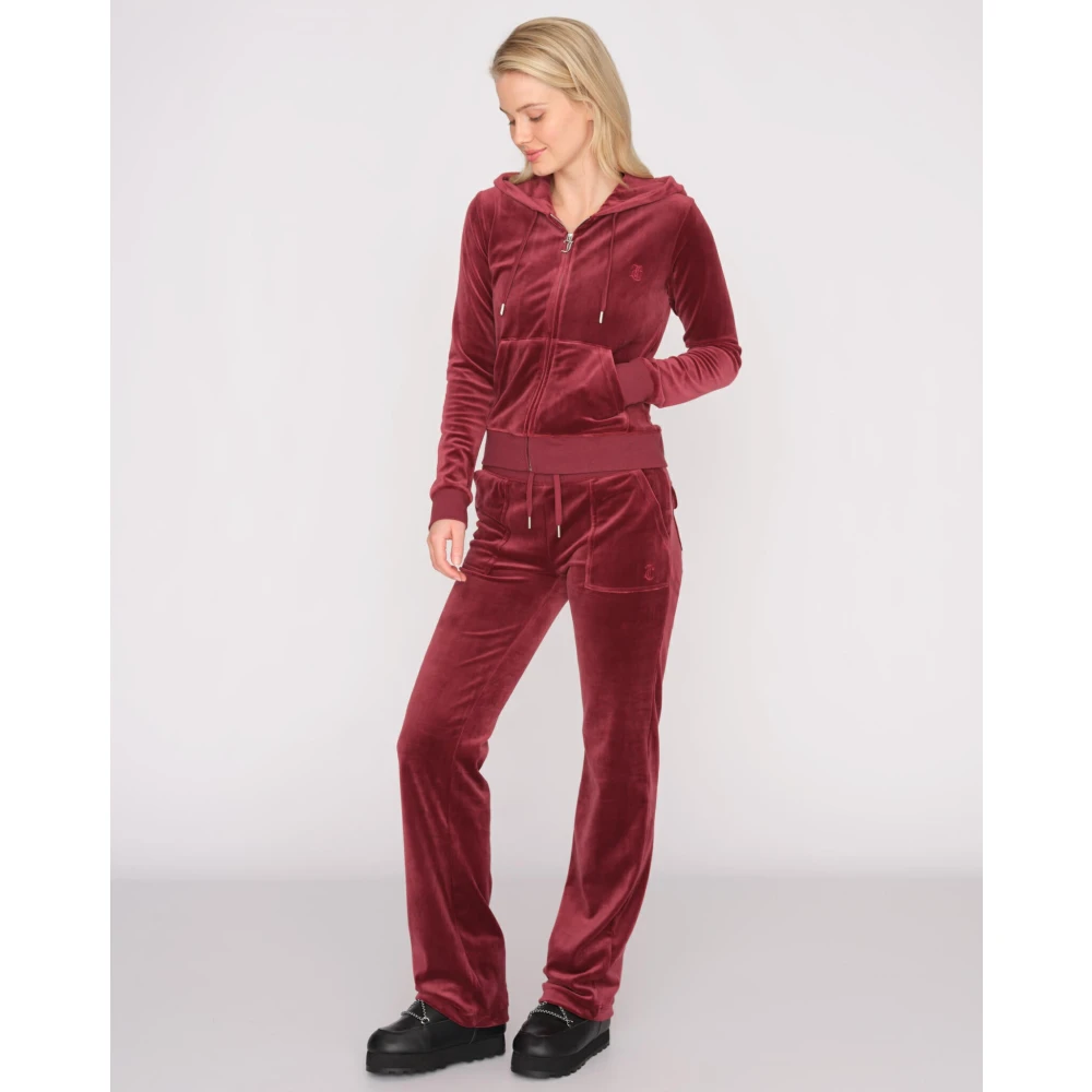 Juicy Couture Klassieke Velours Zip Hoodie Tawny Port Red Dames