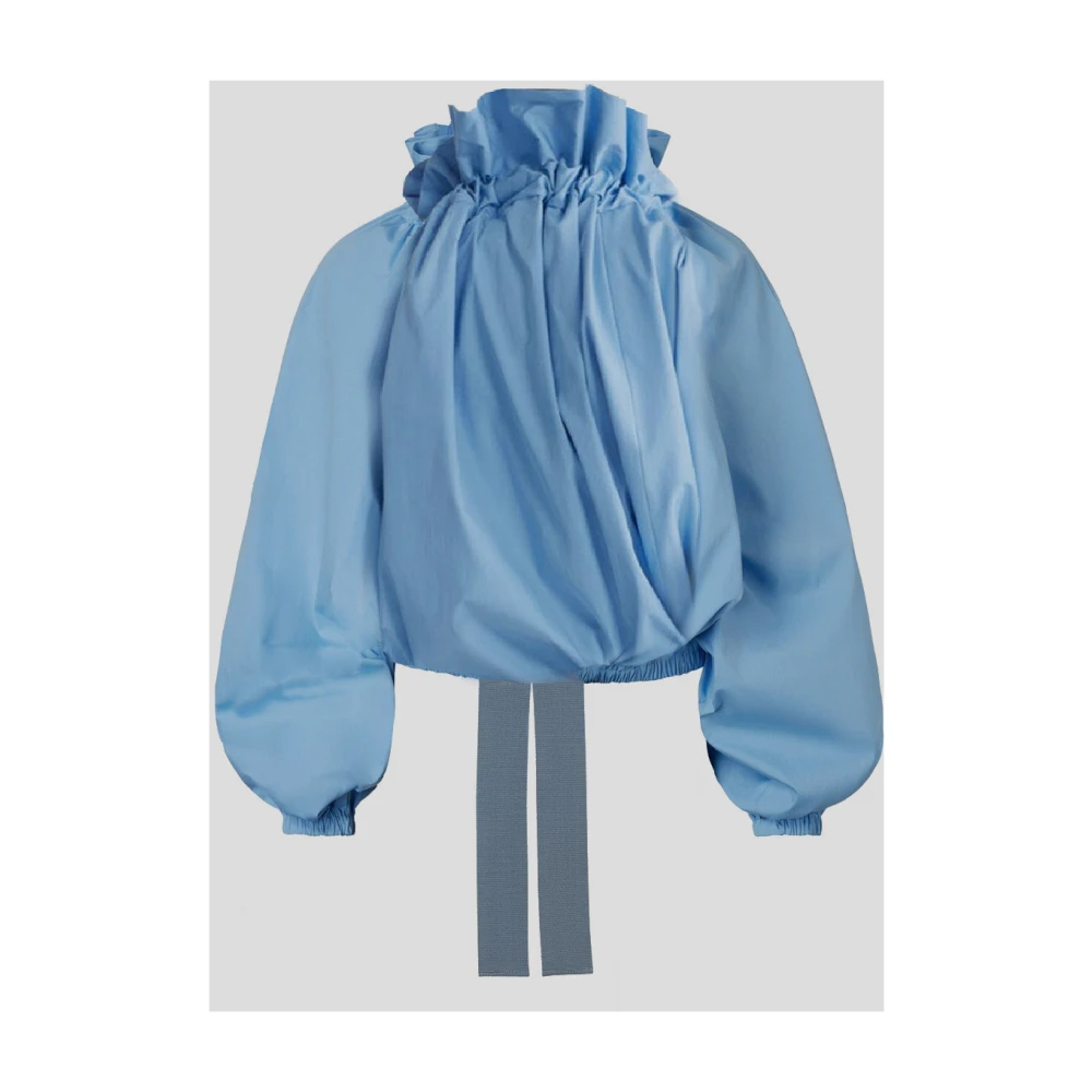 Patou Katoenen Ballonmouw Top Blue Dames