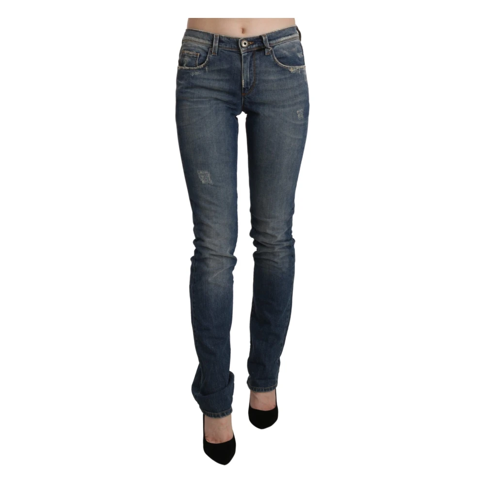 Ermanno Scervino Women's Blue Washed Skinny Denim Jeans - Slim Fit Jeans - W26 - Jeans