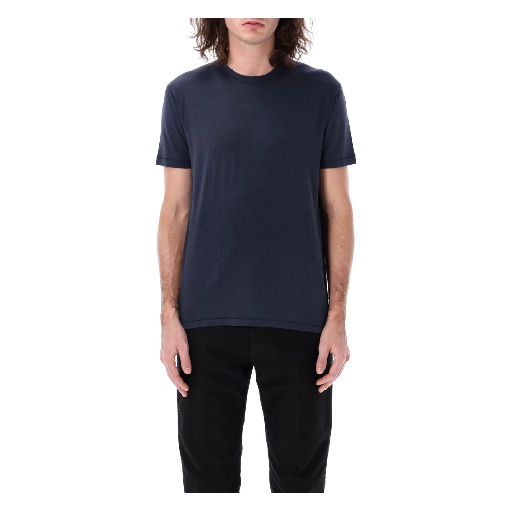 Tom Ford Basis korte mouw T-shirt Ink Blue Heren