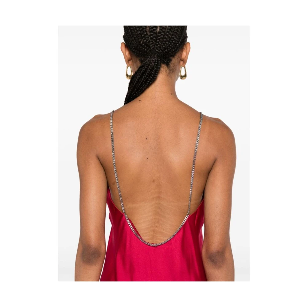 BA&SH Framboosroze Shift Jurk met Kettingdetail Pink Dames
