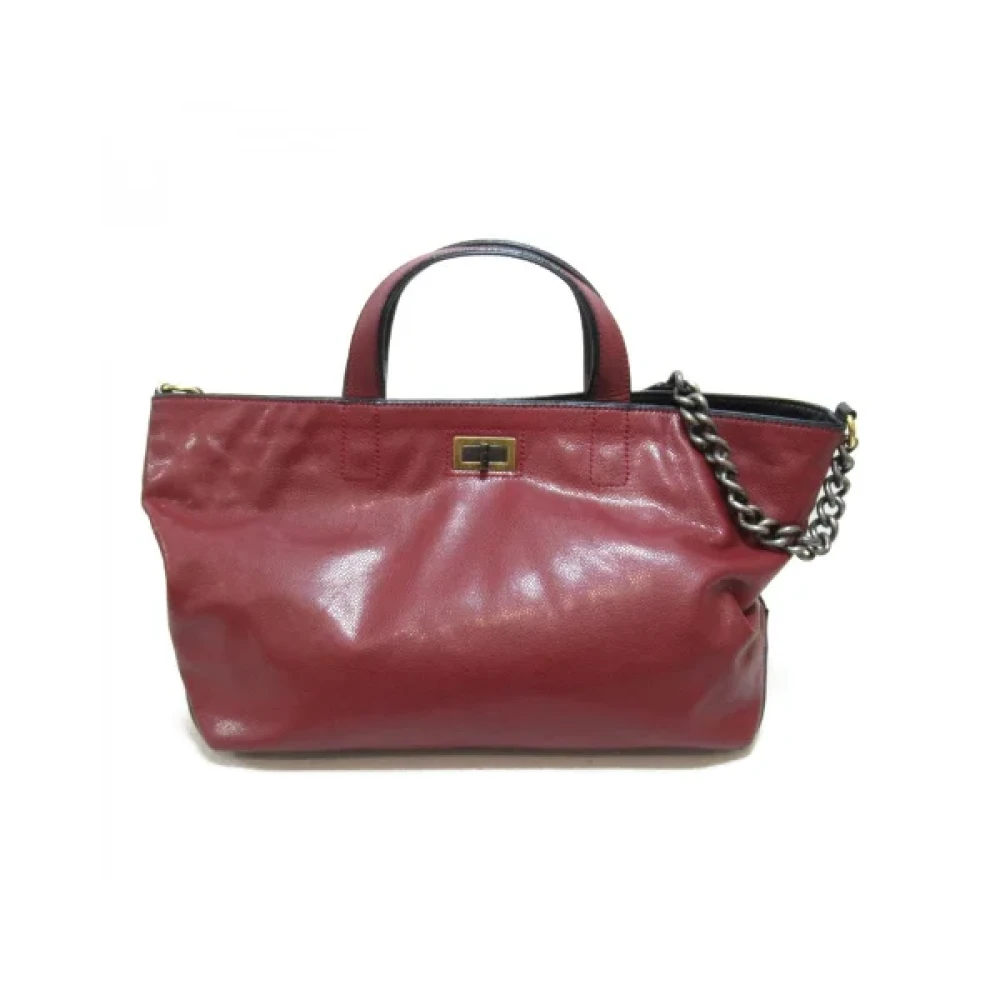 Chanel Vintage Pre-owned Leather totes Rood Dames