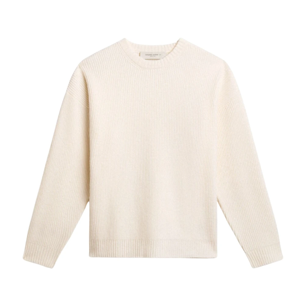 Golden Goose Witte Heritage Crewneck Gebreide Trui White Heren